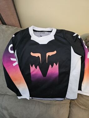 Fox Racing Gradient Sleeve Motocross Jersey And Pants - Black with Pink & Orange